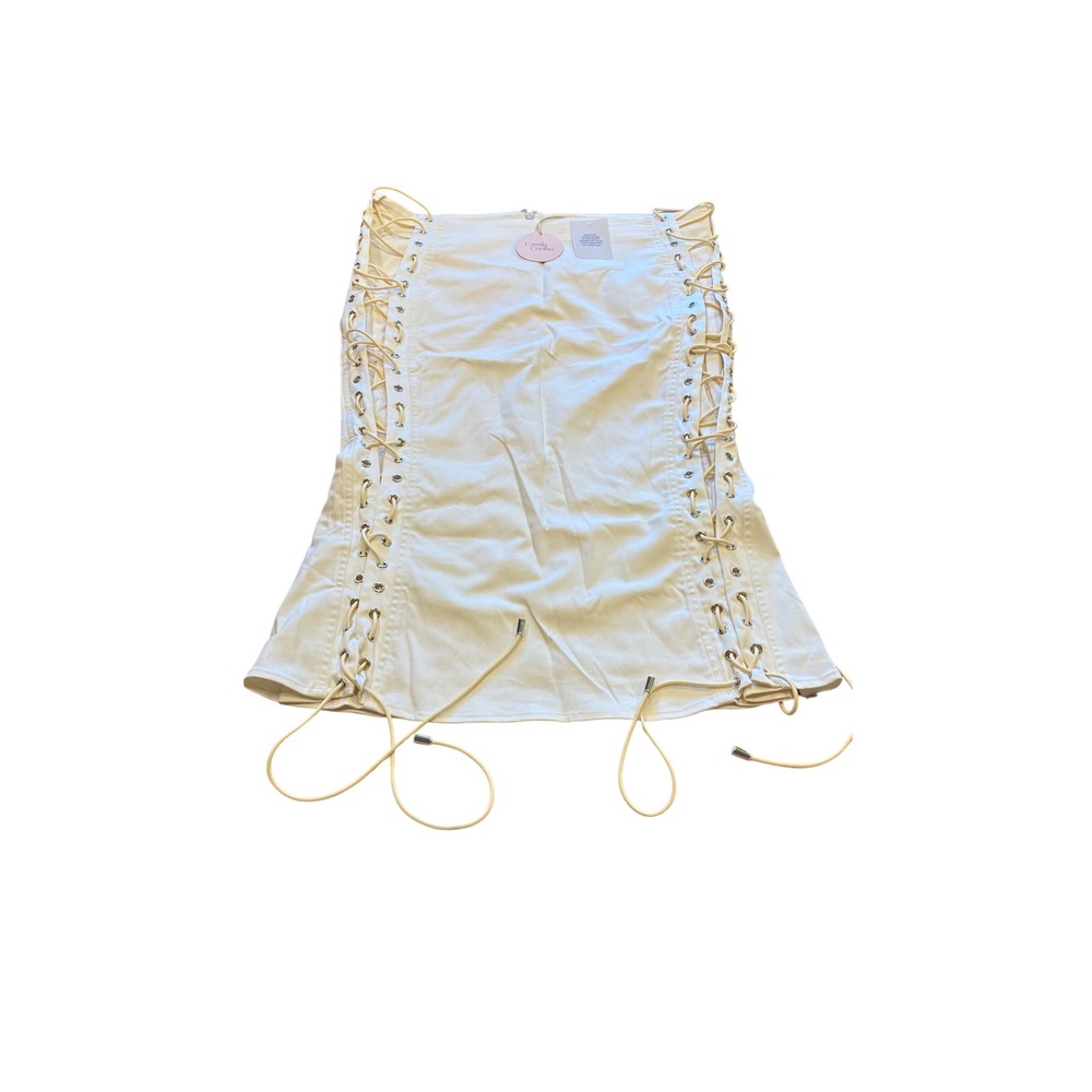 CAMILA COELHO Yasmina Midi Skirt in Cream White Size XL NWT